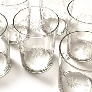 Vintage Etched Floral Glasses